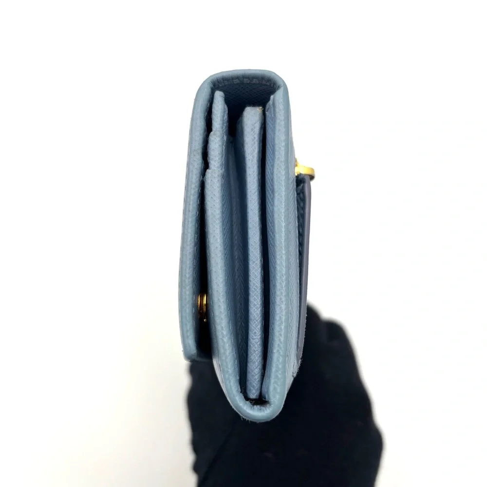 Prada Light‎ Blue Saffiano Leather Wallet
